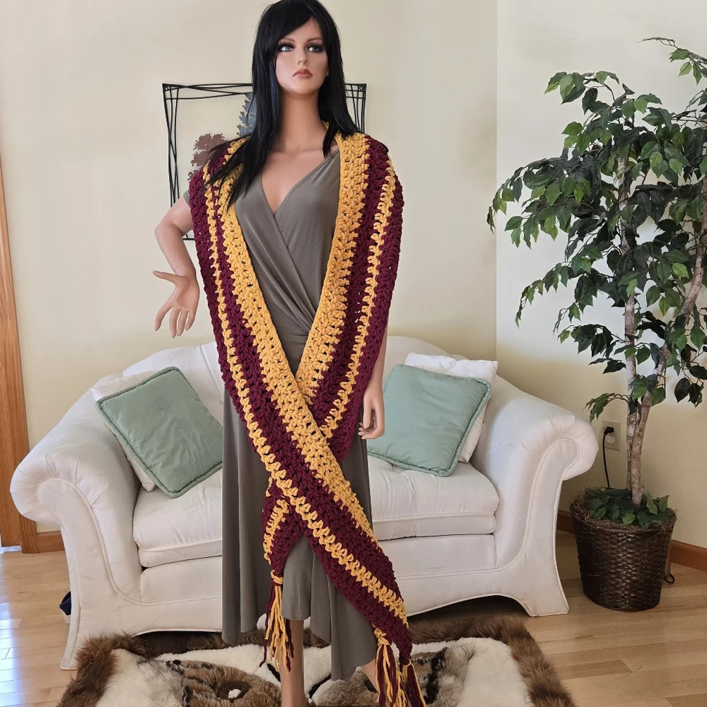 Handmade Oversized Crochet Scarf – 106